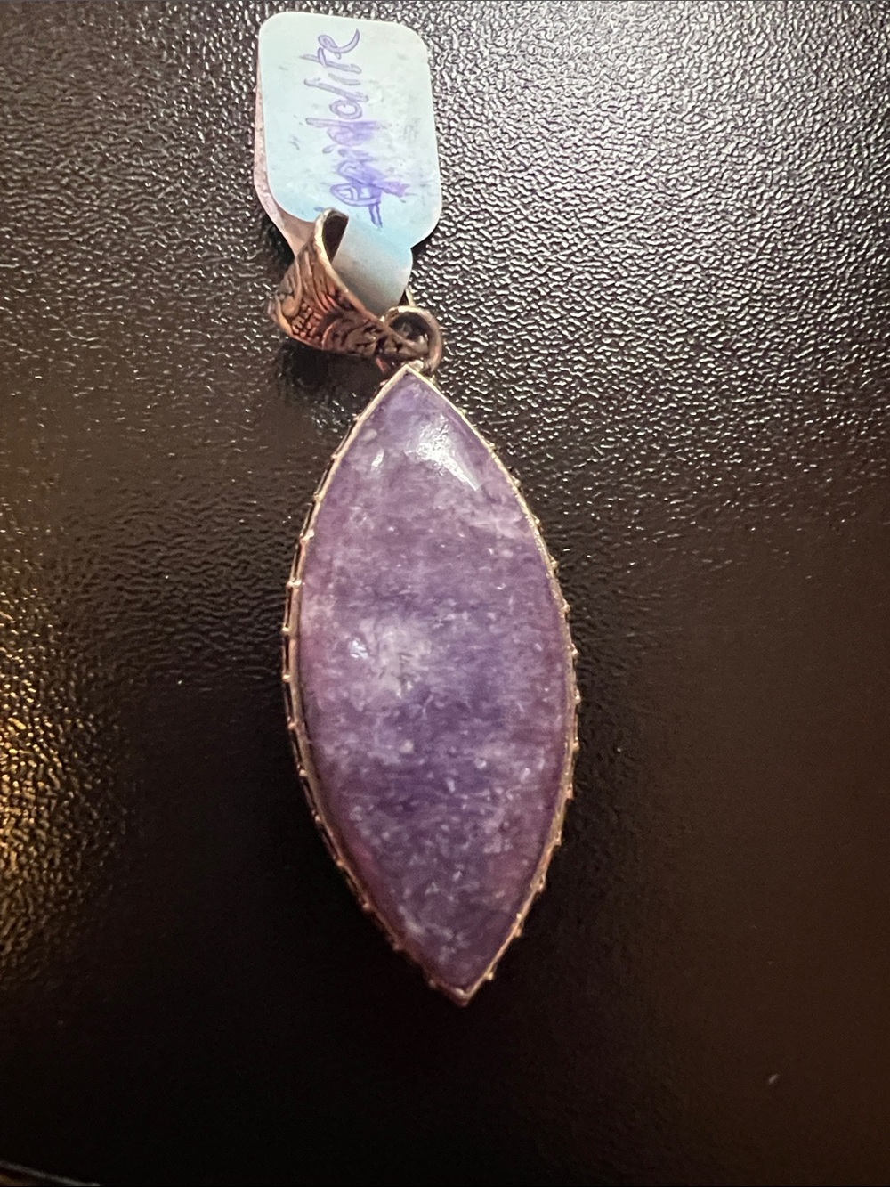 Purple Marquise Lepidolite Pendant Necklace - Women Jewelry